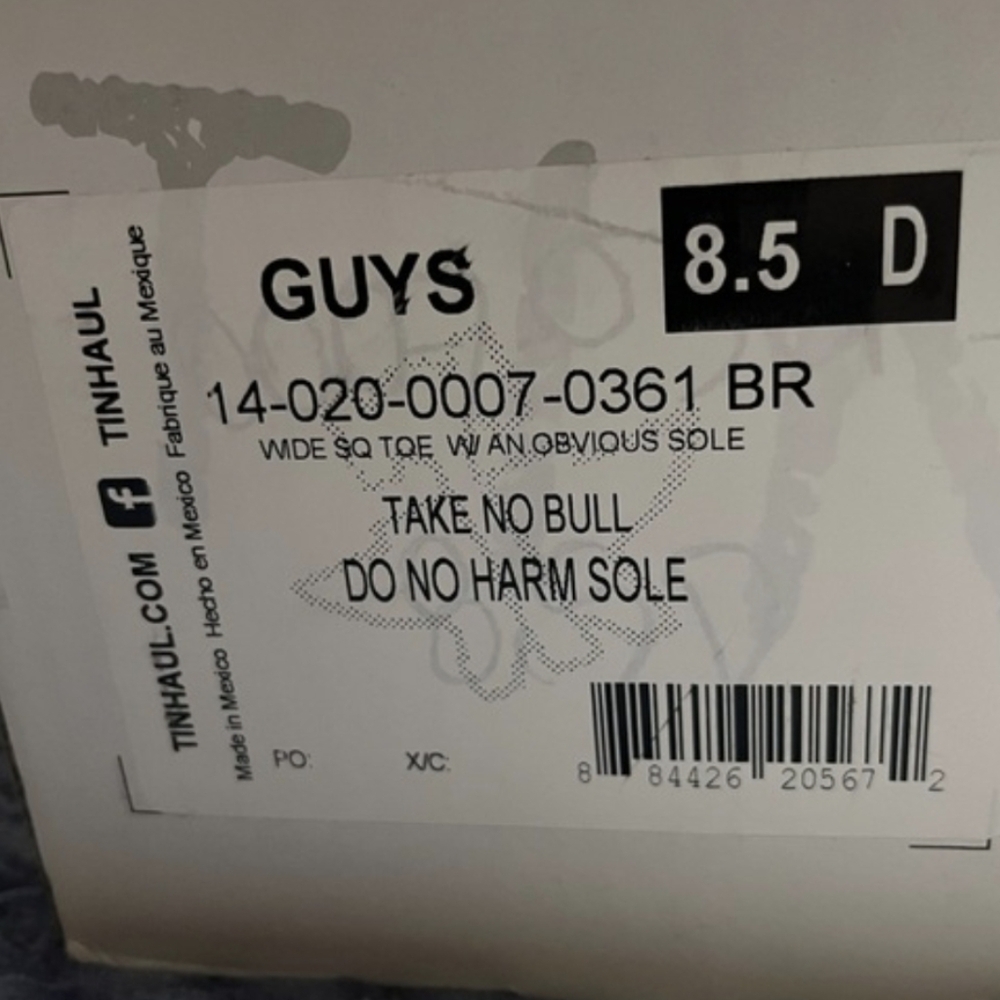 TIN HAUL men's "Take No Bull" square toe cowboy boot sz 8.5D 🔥new in box🔥 - Picture 16 of 16